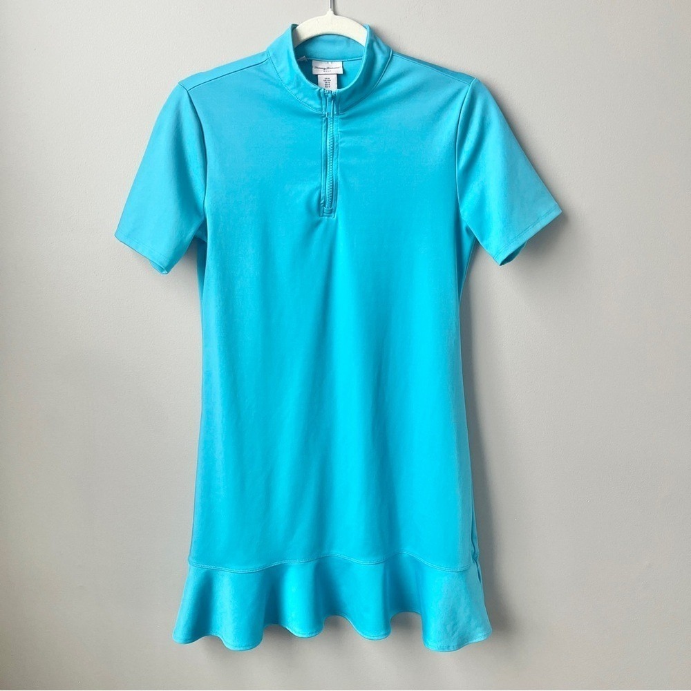 Tommy Bahama Dress‎ Women's Small Golf Aqua Blue Athletic Sporty Stretch 1/4 Zip